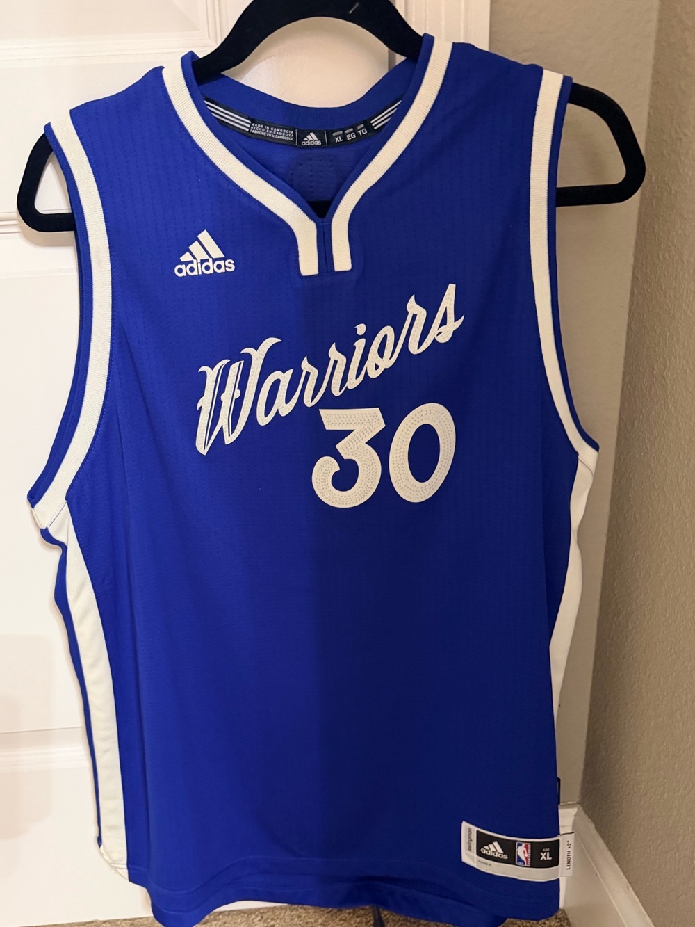 Adidas Kids Warriors #30 Basketball Jersey - Blue
